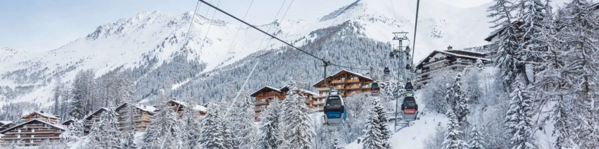 Verbier, neige et ambiance hivernale , télécabines Châble-Verbier